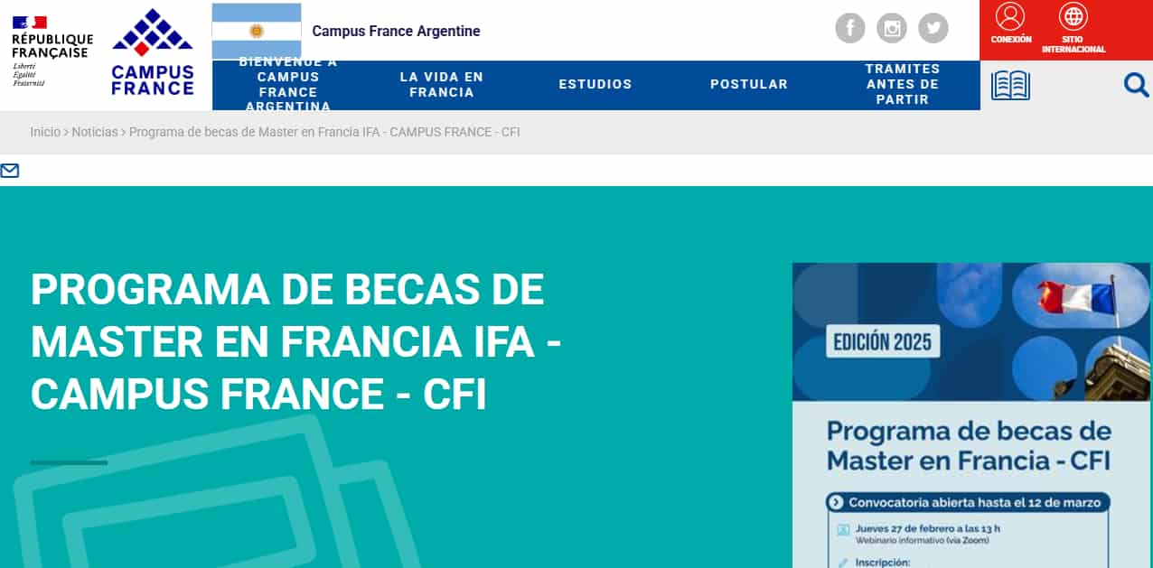 Programa de Becas para Maestrías en Francia